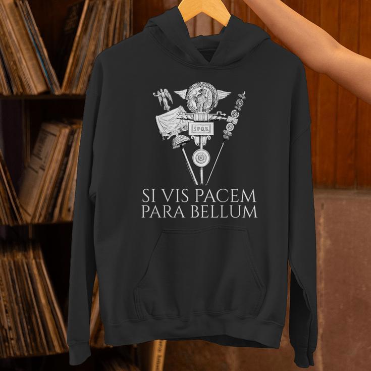 ラテン語の引用句 -Iis Pacem Para Bellum 古代ローマpqr 長袖tシャツ パーカー