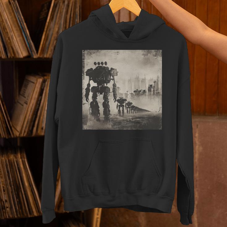 ロボットの行進、Sf、ロボット 長袖tシャツ パーカー
