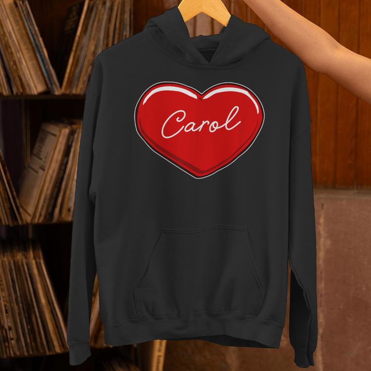 手描きのハートキャロル ファーストネーム ハート I Love Carol パーカー