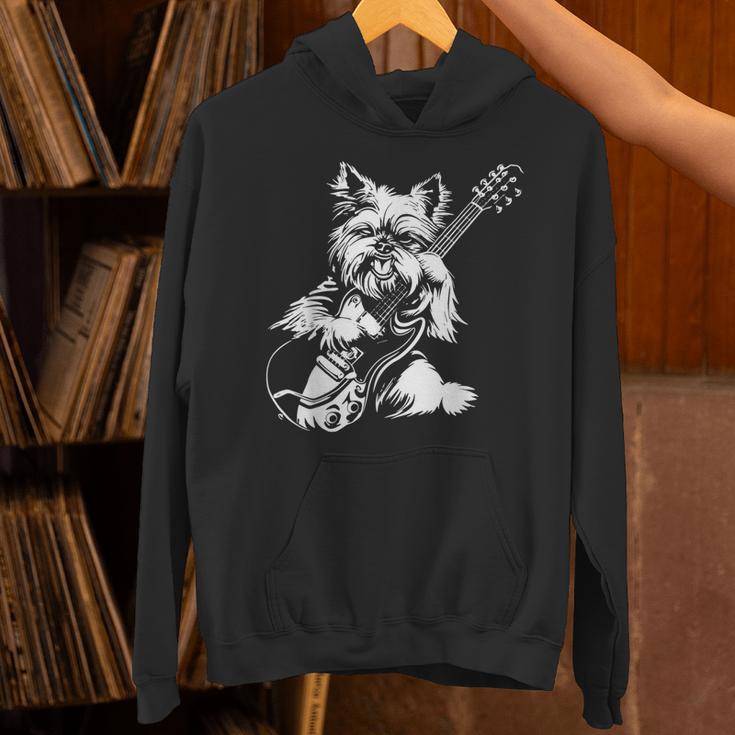 犬 ギタリスト ギター ティーカップ ヨーキー パパ ママ パーカー
