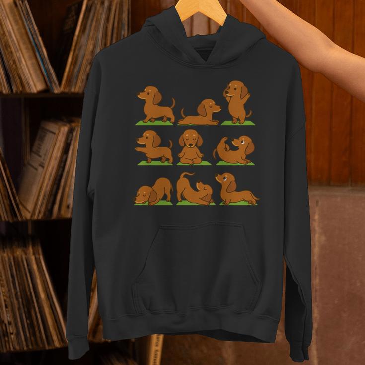 面白いtシャツ ダックスフンド ヨガ イヌ メンズ 犬好き グッズ かわいい おもしろ 面白い 服 ネタ 長袖tシャツ パーカー
