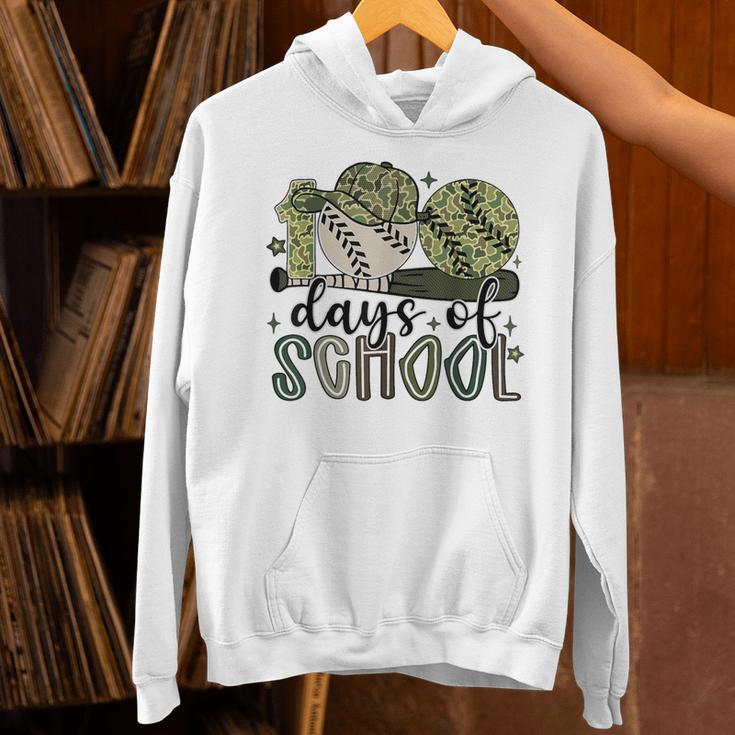 100 Days Of School Baseball Camo Cap Kids Boys 100th Day Unisex Hoodie 100 Days Of School Baseball Camo Cap Kids Boys 100th Day Unisex Hoodie