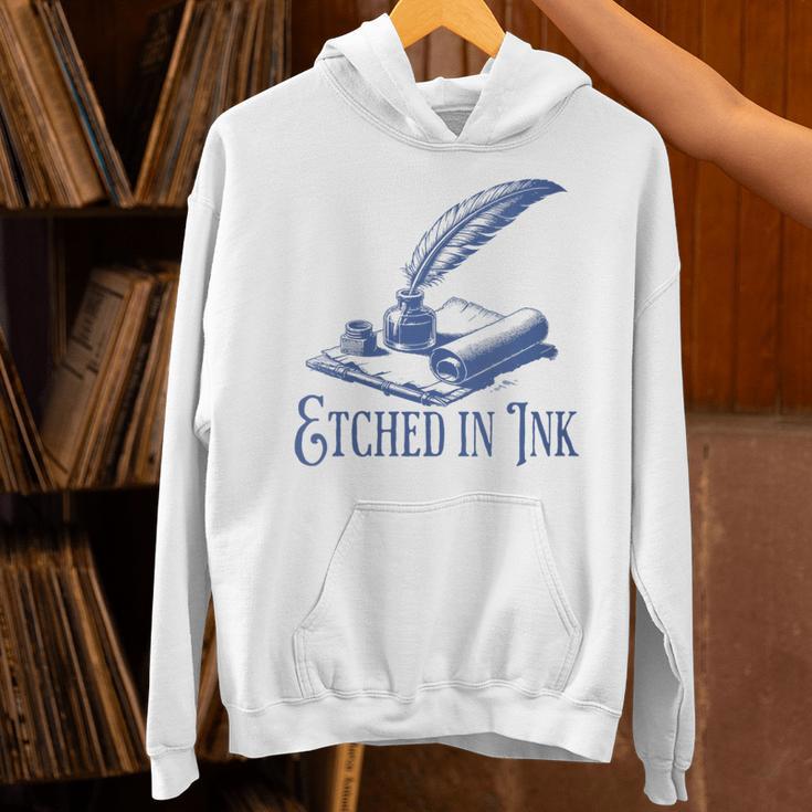 Author Writer Dark Academia Etched In Ink Book Library Unisex Hoodie Author Writer Dark Academia Etched In Ink Book Library Unisex Hoodie