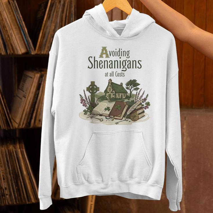 Avoiding Shenanigans Irish St Patricks Day Book Reader Unisex Hoodie Avoiding Shenanigans Irish St Patricks Day Book Reader Unisex Hoodie