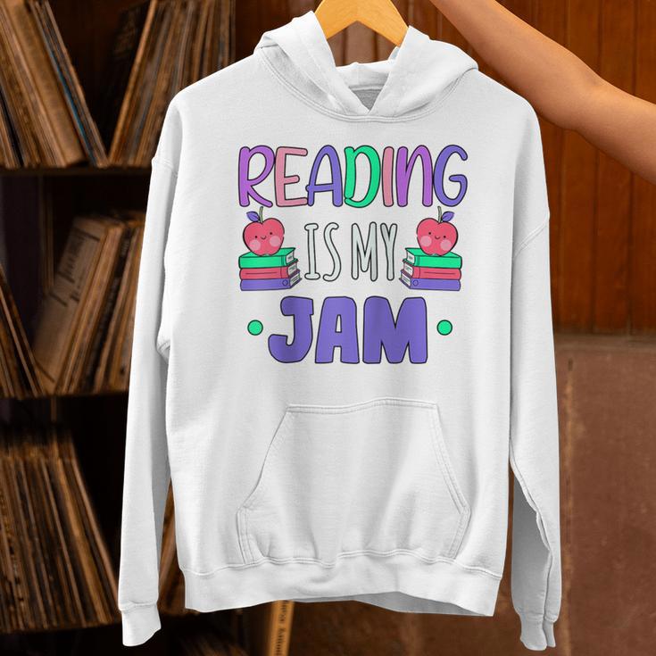 Back To School Book Reader Reading Is My Jam Bookworm Raglan Baseball Tee Unisex Hoodie