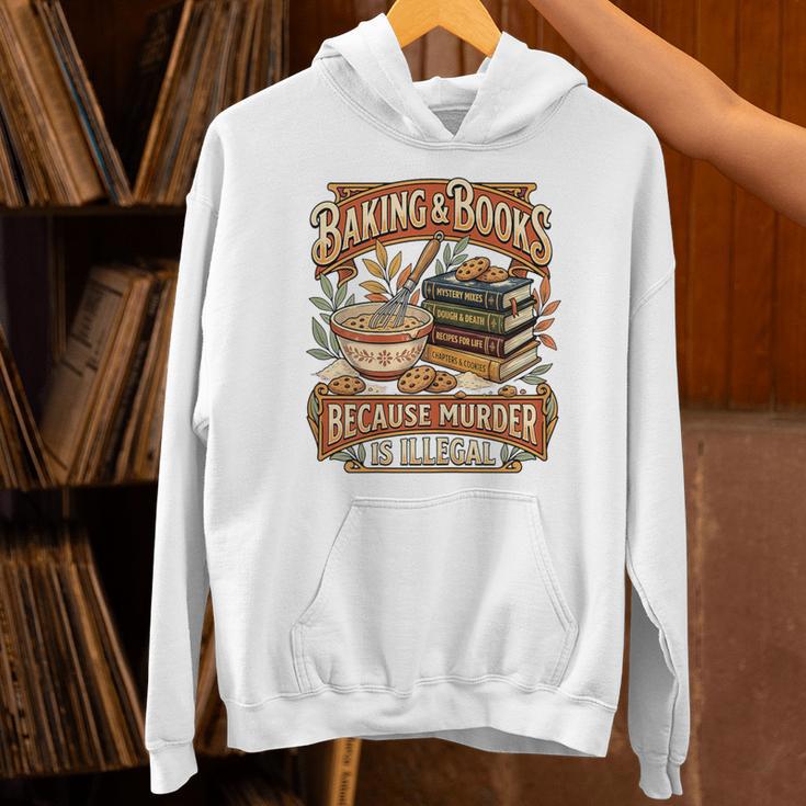Baking Books Vintage Because Murder Is Illegal Aesthetic Unisex Hoodie