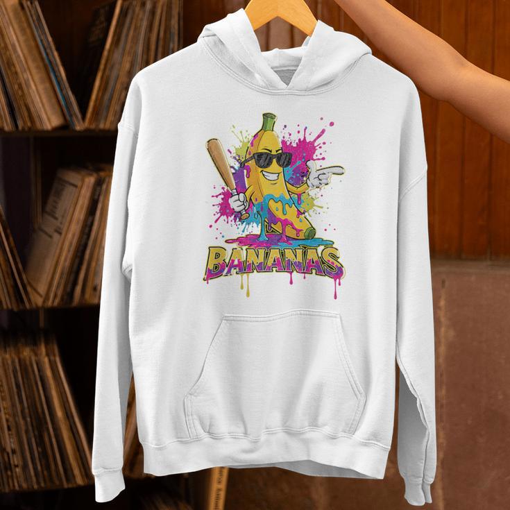 Baseball Banana Splatter Sports Kids Teens Premium Tri-Blend Unisex Hoodie