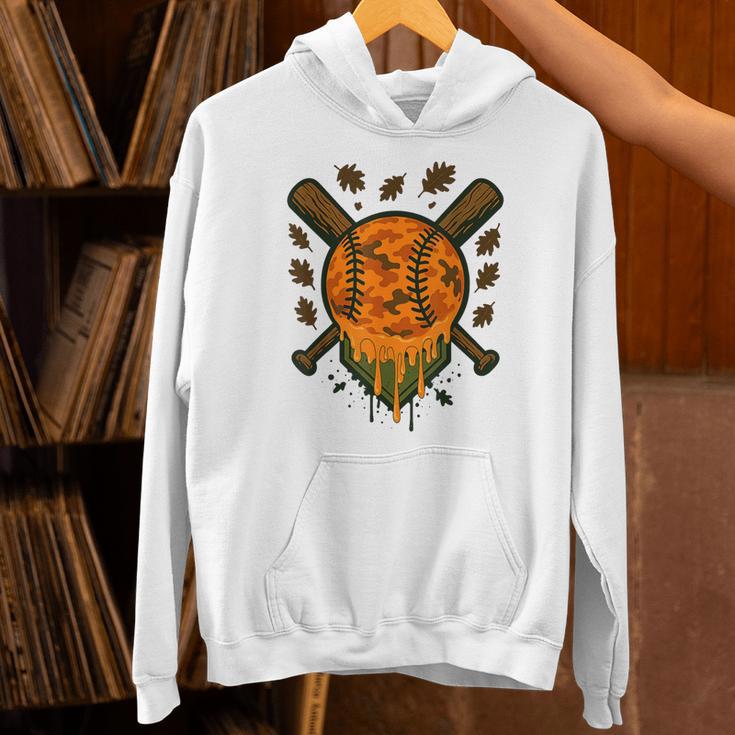 Baseball Drip Ice Cream Dripping Blaze Hunter Orange Camo Unisex Hoodie Baseball Drip Ice Cream Dripping Blaze Hunter Orange Camo Unisex Hoodie