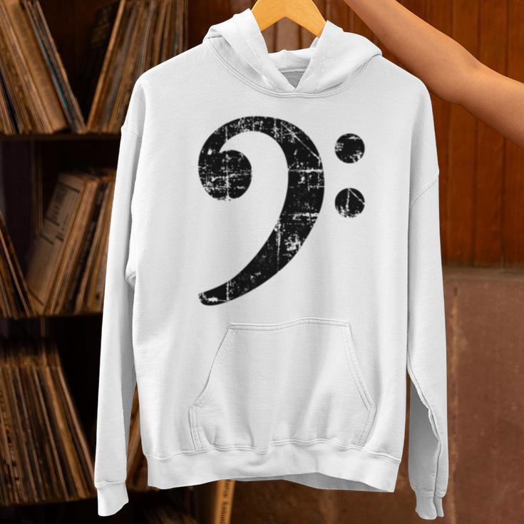 Bass Clef ビンテージブラック左 ベースプレイヤー 長袖tシャツ パーカー