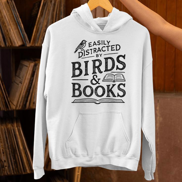 Birding Bird Watcher Birder Easily Distracted By Birds Books Unisex Hoodie