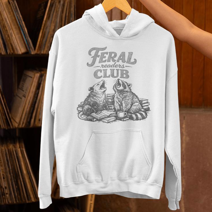 Book Lover Bookworm Feral Readers Club Raccoon Opossum Unisex Hoodie