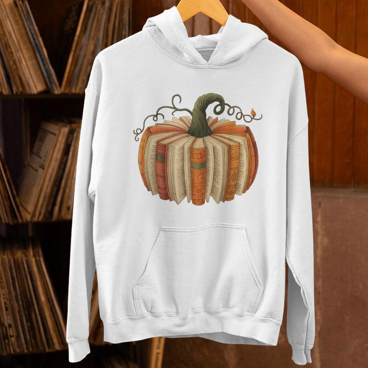 Book Pumpkin Autumn Halloween Literary Readers Unisex Hoodie