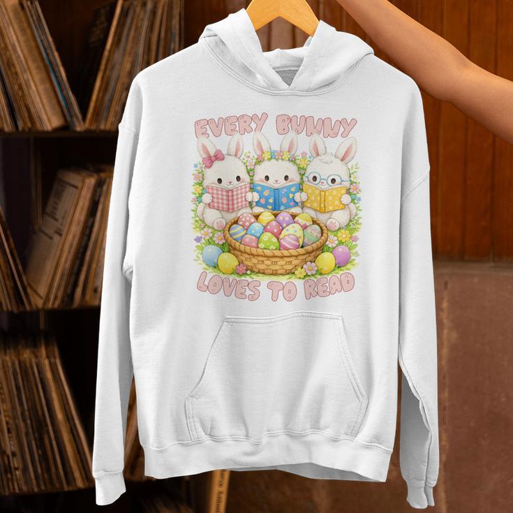 Book Reading Lover Easter Bookish Every Bunny Loves To Read Unisex Hoodie