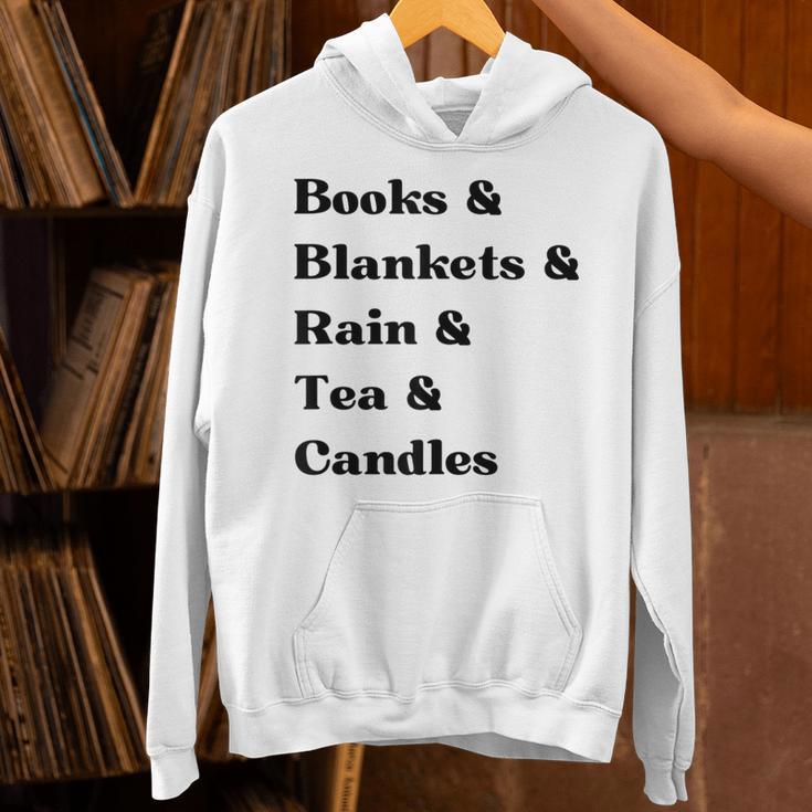Books And Blankets And Rain And Tea And Candles Graphic Unisex Hoodie