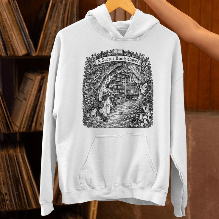 For Bookworm A Secret Book CAVE Frog Girl Mushroom Books Unisex Hoodie