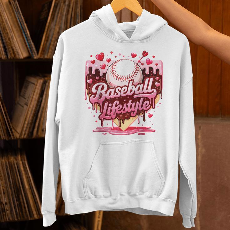 Boys Valentine Baseball Lifestyle Home Plate Ice-Cream Drip Unisex Hoodie