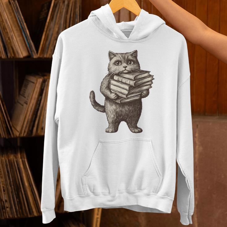 Cat Book Lover Reading Men Women Kids Unisex Hoodie