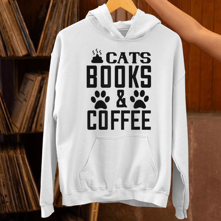 Cats Books And Coffee Reading Unisex Hoodie