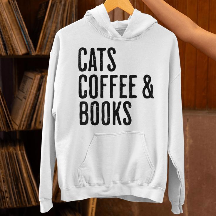 Cats Coffee And Books Unisex Hoodie