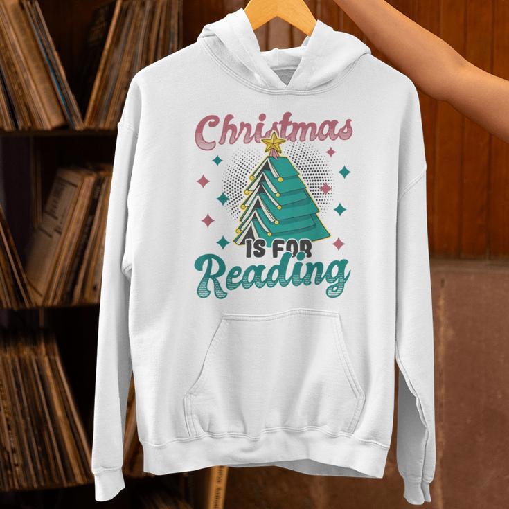 Christmas Is For Reading Books Christmas Tree Books Unisex Hoodie