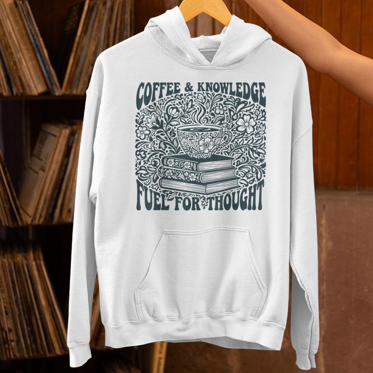 Coffee Knowledge Fuel For Thought Book Lover Reading Unisex Hoodie