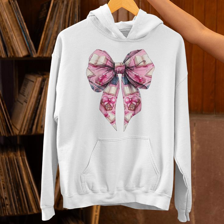 Coquette Bow Bookworm Book Reader Reading Books Pattern Girl Unisex Hoodie Coquette Bow Bookworm Book Reader Reading Books Pattern Girl Unisex Hoodie