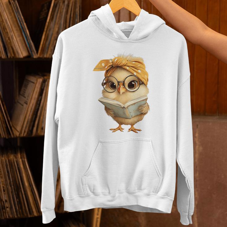 Cute Chick Reading Book Bandana Premium Tri-Blend Unisex Hoodie