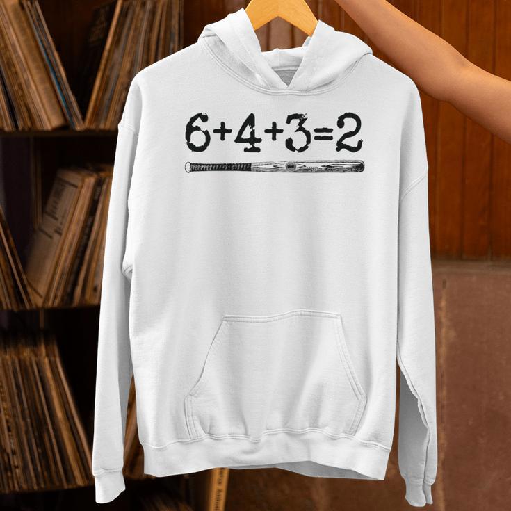 Double Play 6 4 3 2 Vintage Baseball Math Softball Player Premium Tri-Blend Unisex Hoodie