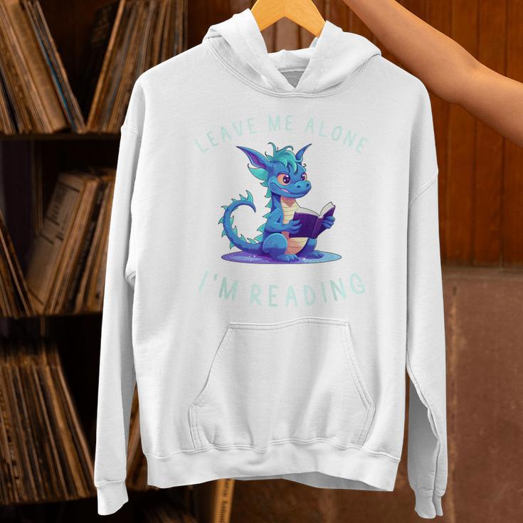 Dragon Reading Book Lover Leave Me Alone I'm Reading Unisex Hoodie Dragon Reading Book Lover Leave Me Alone I'm Reading Unisex Hoodie