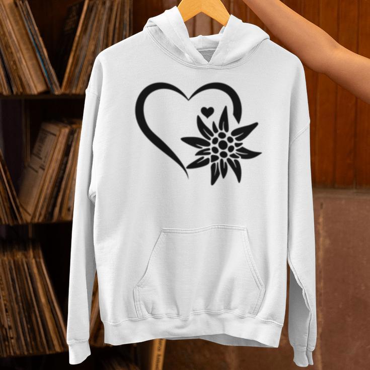 Edelweiss フラワーマウンテン Edelweiß フラワーハート Edelweiß 長袖tシャツ パーカー