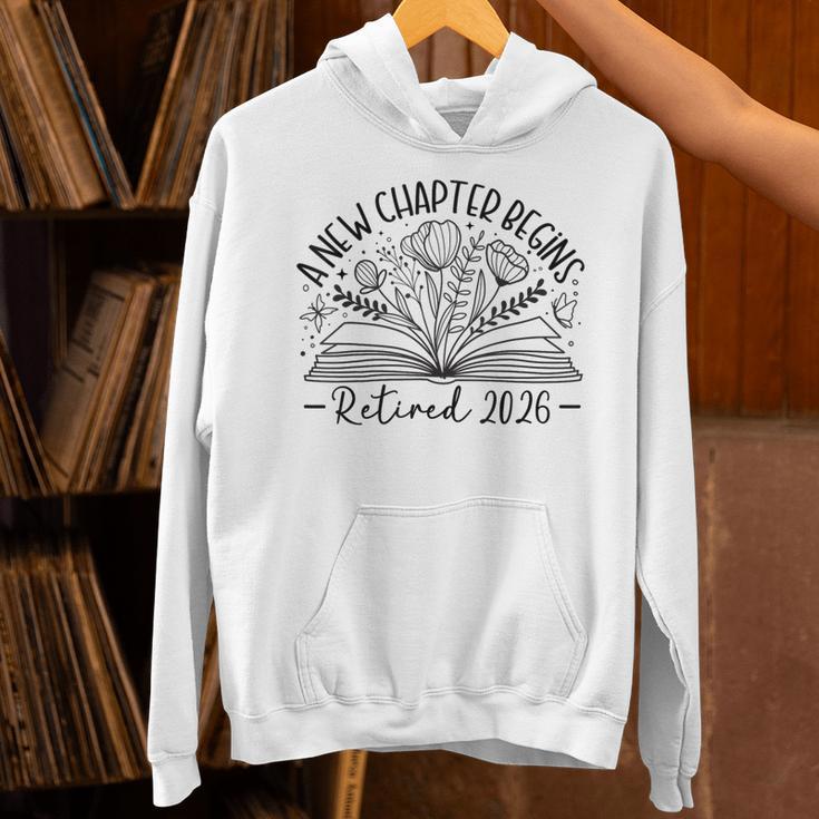 Floral Book a New Chapter Begins Retired Retirement Teacher Unisex Hoodie