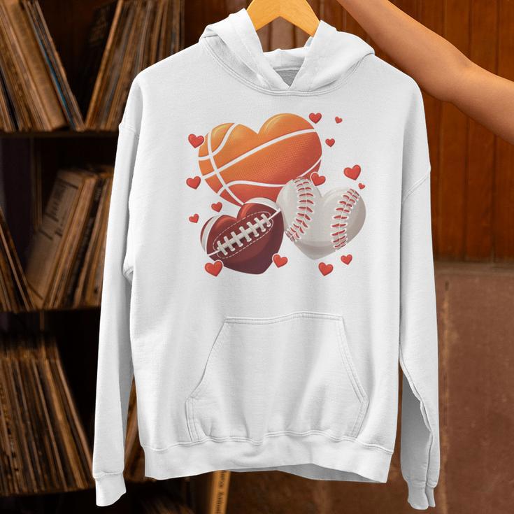 Football Basketball Baseball Heart Valentine Boys Men Kid Unisex Hoodie