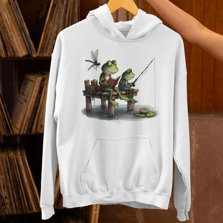 Frog Toad Fishing Vintage Classic Book Frog Unisex Hoodie
