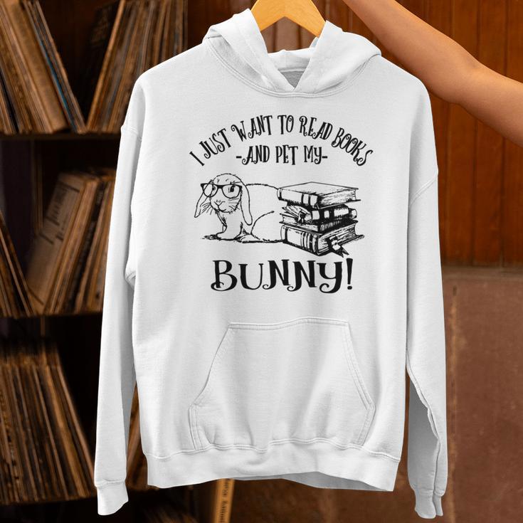 Girls Read Books Mini Holland Lop Bunny Rabbit Lover Unisex Hoodie