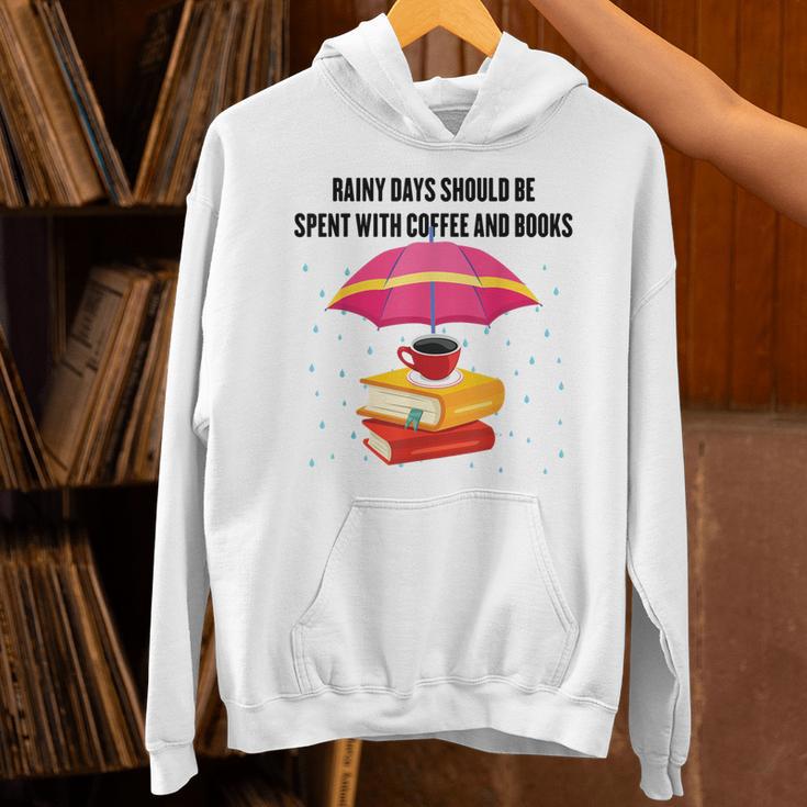 Gloomy Rainy Days Should Be Spent With Coffee And Books Unisex Hoodie Gloomy Rainy Days Should Be Spent With Coffee And Books Unisex Hoodie