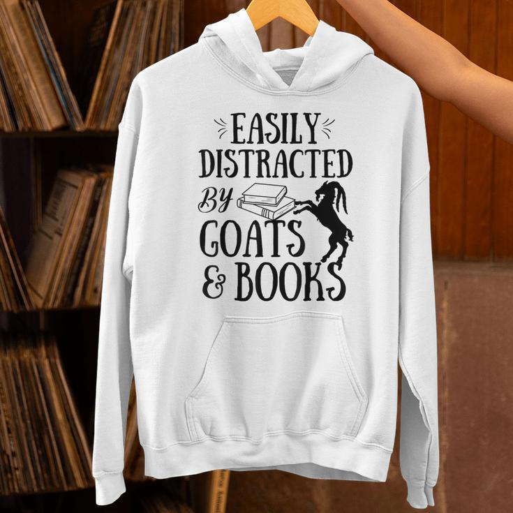 Goat Quote Easily Distracted By Goats And Books Lover Unisex Hoodie
