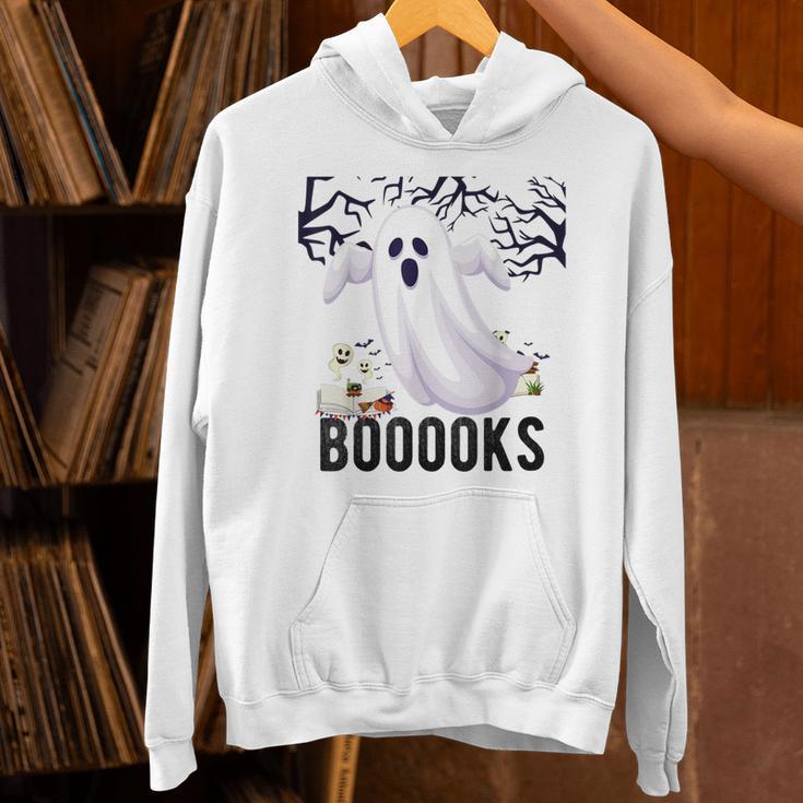 Halloween Teacher Librarian Books Reading Ghost Pun BOOOOKS For Men Women Kids Unisex Hoodie