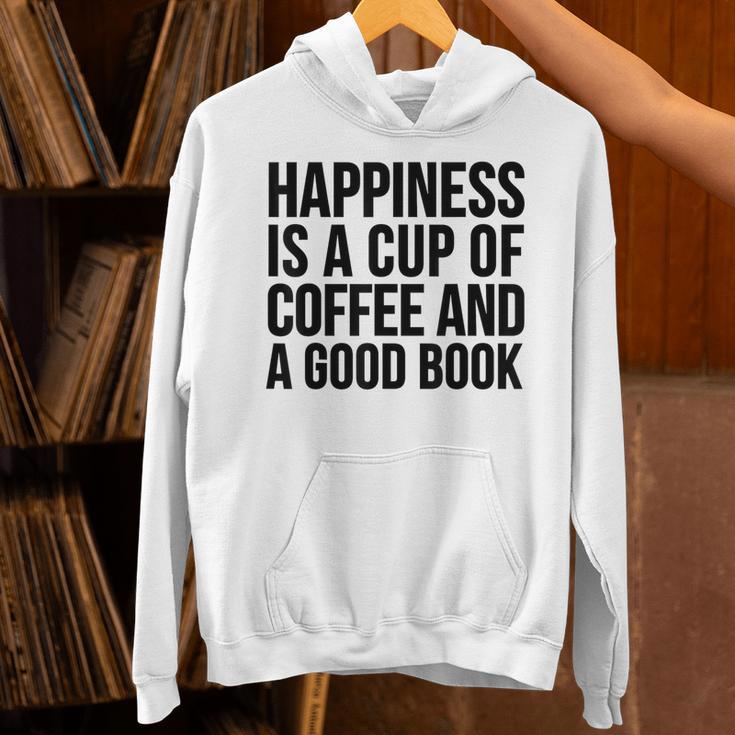 Happiness Is A Cup Of Coffee And A Good Book Reading Unisex Hoodie