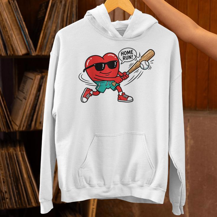 Heart Valentines Day Baseball Men Boys Kids Teens Unisex Hoodie