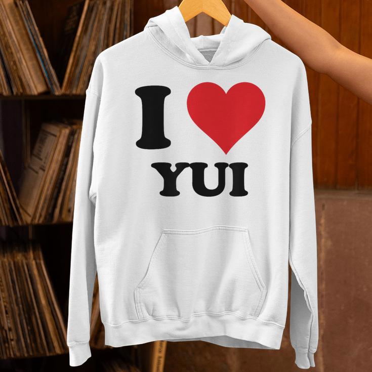 I Heart Yui ファーストネーム I Love パーソナライズ パーカー