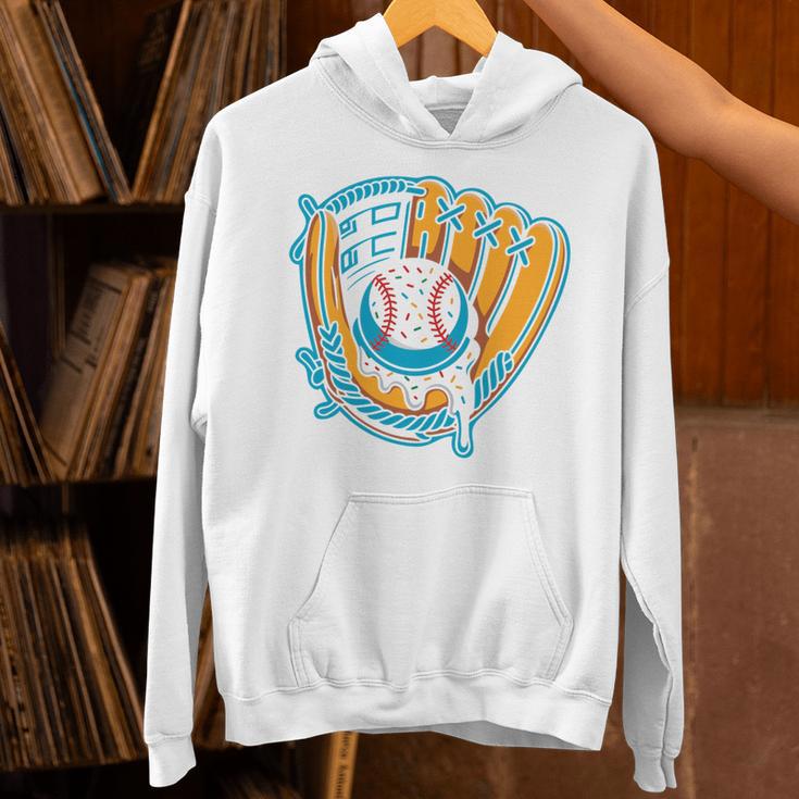 Ice Cream Baseball Mitt Drippy Scoop Baseball Sports Unisex Hoodie