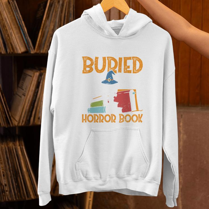 I’d Rather Be Buried In A Horror Book Spooky Skull Book Fan Unisex Hoodie