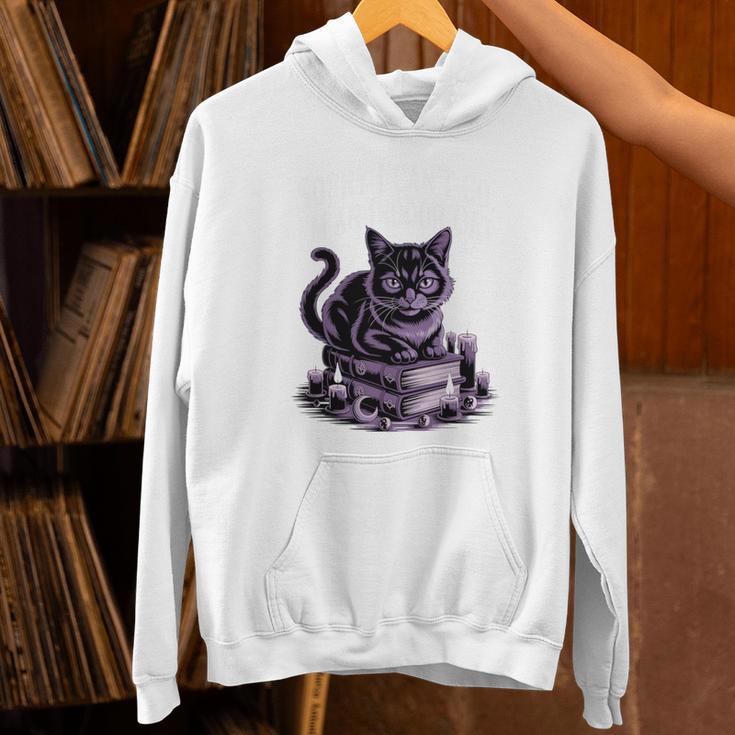 I'm An Indoor Cat Cute Witch Kitten With Books And Candles Unisex Hoodie
