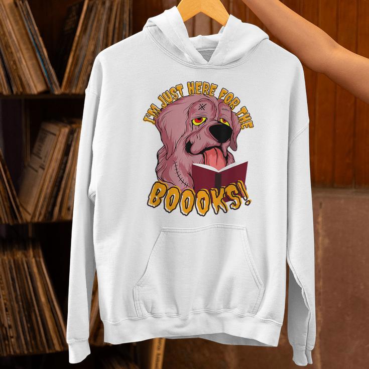 I'm Just Here ForThe BOOOKS Zombie Dog Reading a Book Men Women Kids Unisex Hoodie I'm Just Here ForThe BOOOKS Zombie Dog Reading a Book Men Women Kids Unisex Hoodie