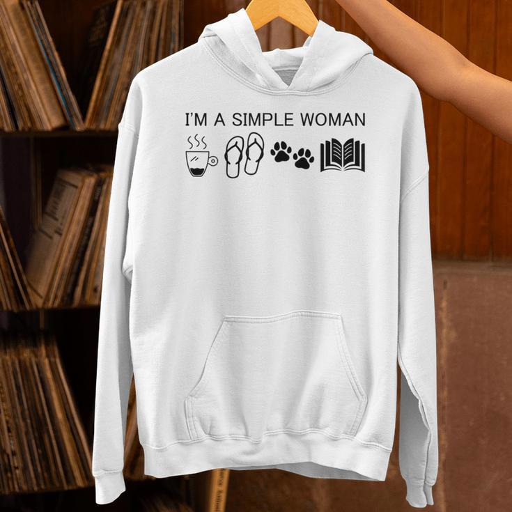 I'm A Simple Woman I Love Coffee Flip Flops Dog Books Unisex Hoodie