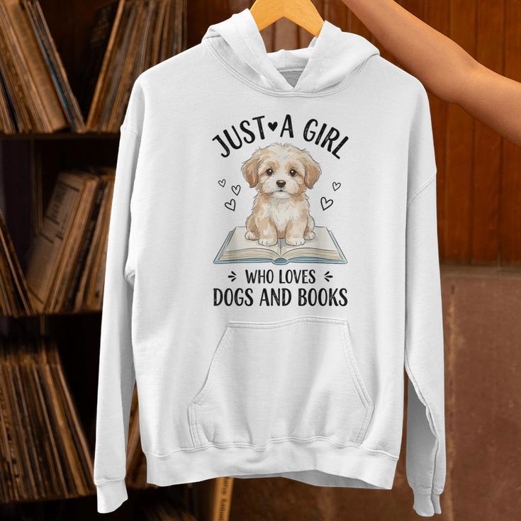 Just A Girl Who Loves Books And Dogs Puppy Pet Lover Unisex Hoodie Just A Girl Who Loves Books And Dogs Puppy Pet Lover Unisex Hoodie