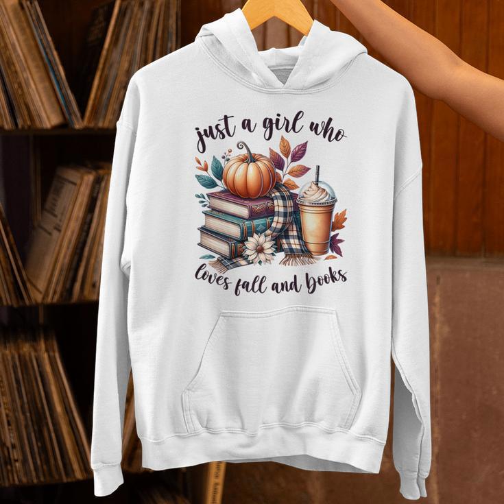 Just a Girl Who Loves Fall And Books Pumpkin Spice Autumn Unisex Hoodie