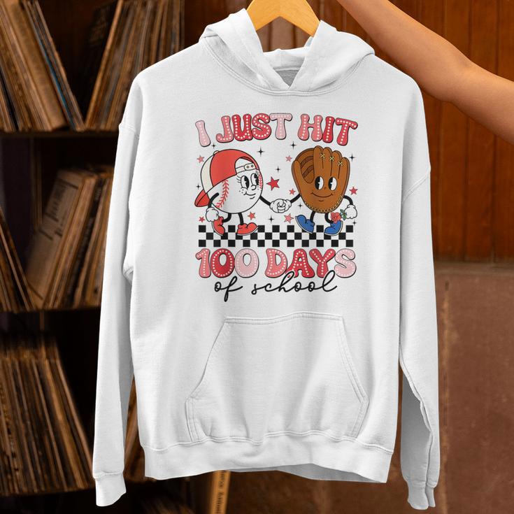 I Just Hit 100 Days Of School Baseball Boy Girl Teacher Unisex Hoodie