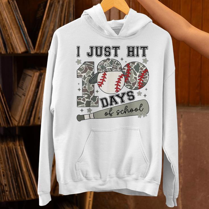 I Just Hit 100 Days Of School Teacher Baseball Boys Kids Unisex Hoodie I Just Hit 100 Days Of School Teacher Baseball Boys Kids Unisex Hoodie