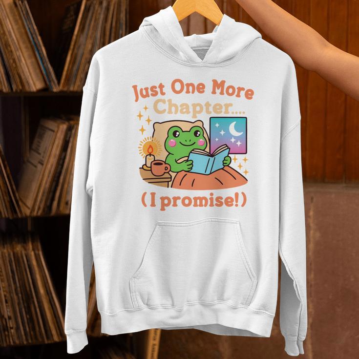 Just One More Chapter Bookish Book Kawaii Frog Reading Book Unisex Hoodie Just One More Chapter Bookish Book Kawaii Frog Reading Book Unisex Hoodie